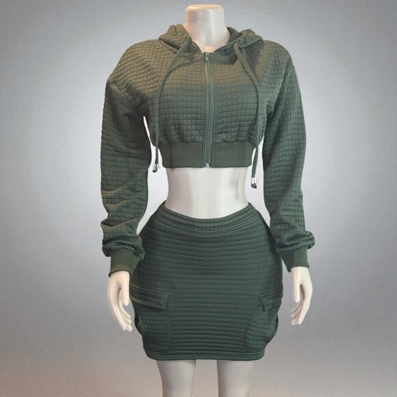 Olive Green Two pieces set - Picture 3 of 9